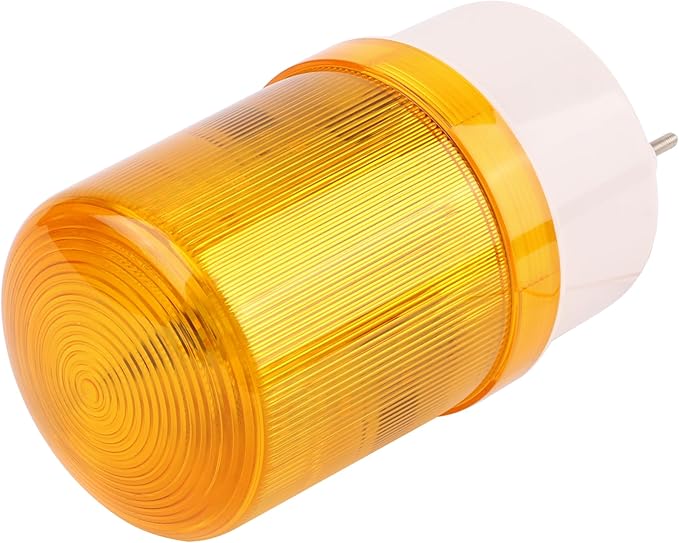 Industrial LED Rotating Strobe Beacon Warning Lights, Electrical Revolving Signal Lights for Emergency, 110v AC, Yellow, No Buzzer