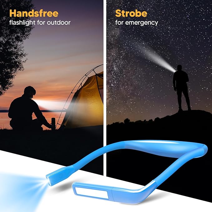 Neck Book Light for Reading at Night, Back to School Supplies Dorm Bed Lamp for College Students Teen Girls Boys Stocking Stuffers Christmas Birthday Gifts for Book Lovers Reading Accessories