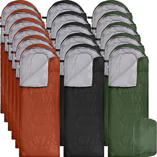 Tudomro 16 Pack Camping Sleeping Bags Bulk Adults Envelope 4 Season Cold Warm Weather Lightweight Waterproof Compact Backpacking Sleeping Bag for Travel Hiking