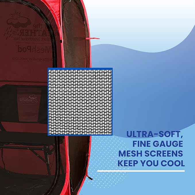 WeatherPod® The Original Shark Tank MyPod??Mesh 1-2 Person Pop-Up Screen Pod - Keeps Out Bugs, Mosquitos, and Harmful UV Rays - UPF 50 for Maximum Protection from The Sun