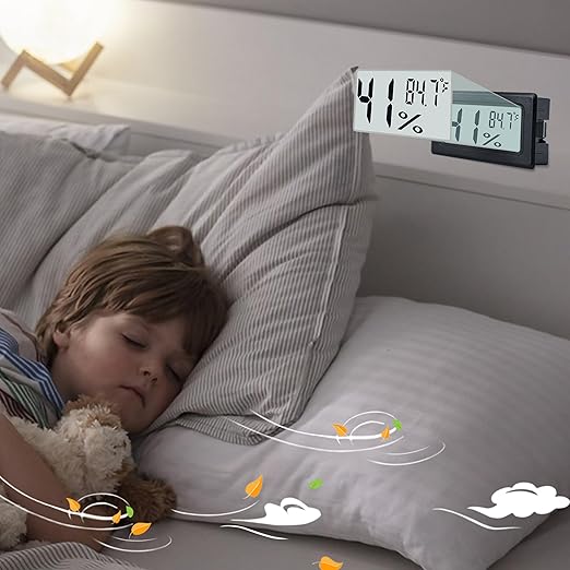 Mini Hygrometer Indoor Humidity Meter Hygrometer Thermometers 6 Pack Humidity Meters Gauge Hygrometer Mini Digital Thermometer Hygrometer with Fahrenheit (℉) for Humidors, Greenhouse, Garden, Cellar