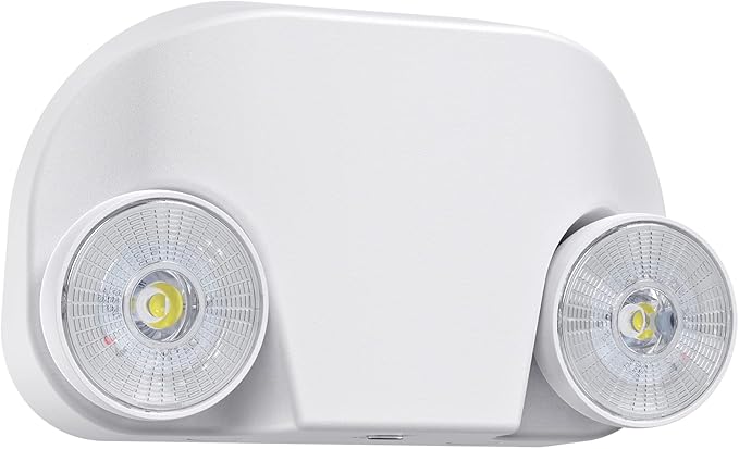 Led Emergency Light with Remote Capable, Adjustable LED Lamp Heads Exit Lighting, Backup Battery White Emergency Lights, 120V-277V Dual Voltage, UL Certified (1 Pack)