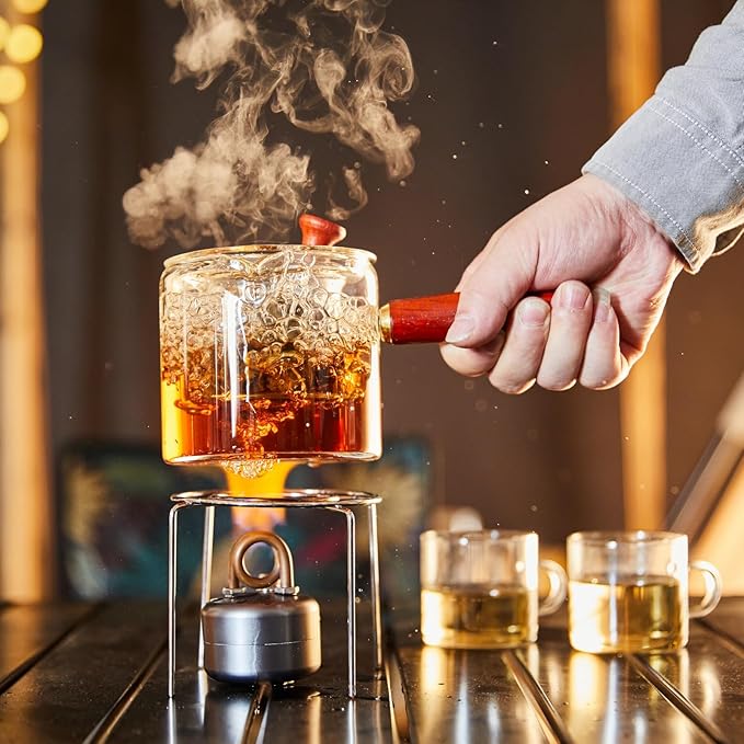 Mini Alcohol Camping Stove – Lightweight Brass & Aluminum Spirit Burner with Stand | Faster Heating – Perfect for Backpacking, Hiking & Brewing Piping Hot Tea/Coffee