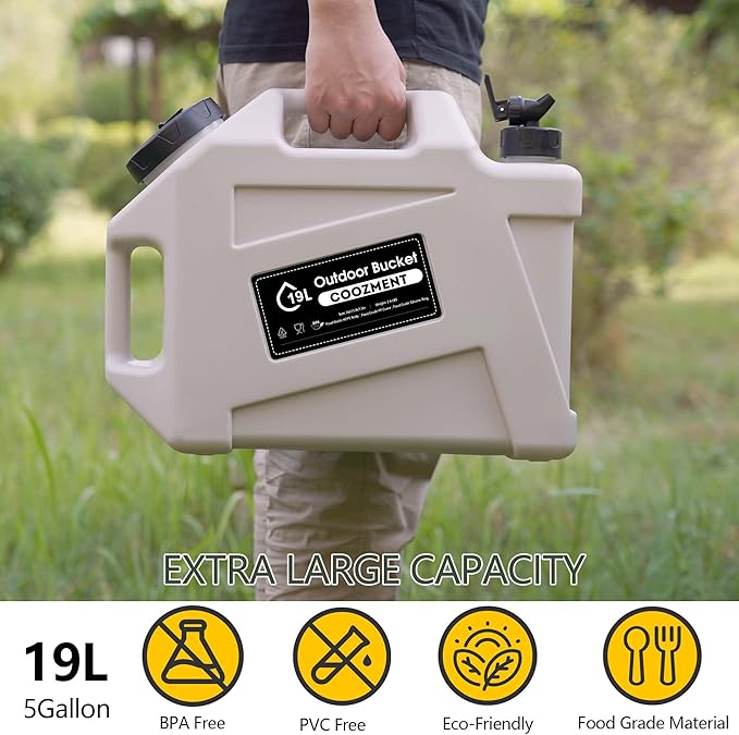 3.2 Gallon/5 Gallon Water Containers with Spigot, BPA Free Water Jug, Military Green Water Tank, Multifunction Water Storage Containers for Camping Outdoor Hiking,Emergency Stroage