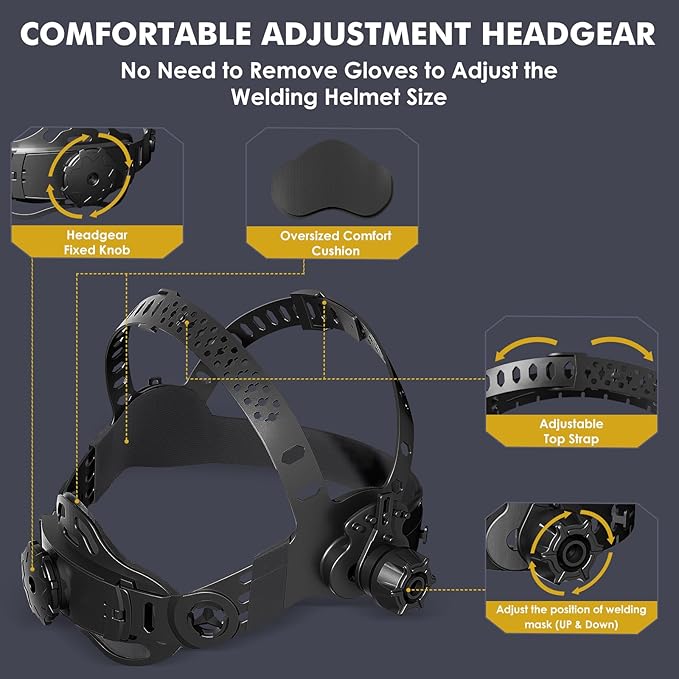 Welding Helmet Auto Darkening True Color Large Viewing, Welding Hood Solar/Rechargeable Battery Powered, Wide Shade 4/5-13 with 4 Arc Sensor, Optical Clarity Welder Mask for TIG MIG Stick Cut Grind