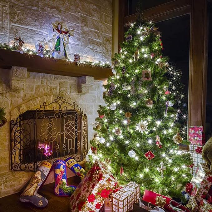 Solar Waterfall Fairy Bunch Lights Outdoor Waterproof 200LEDs 8 Modes Watering Can Light (NO CAN), Solar Powered String Lights Firefly Vine Christmas Tree Garden Decorations Gardening Gifts for Mom