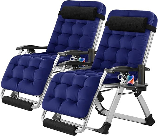 NAIZEA Widened Zero Gravity Chair 29" XL,Oversized Outdoor Lounge Chairs, Folding Reclining Camping Chairs with Cup Holder, Ergonomic Patio Lawn Chair for Balcony Beach Deck Yard