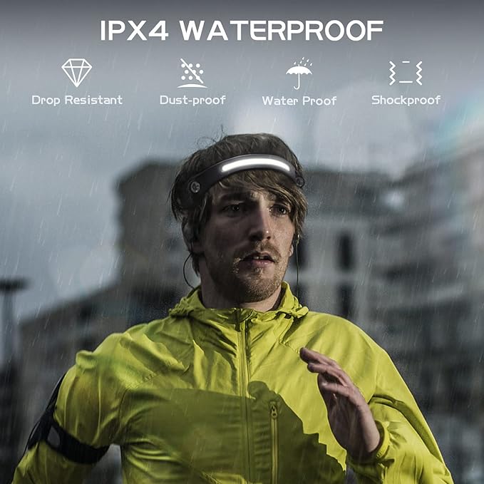 AlpsWolf LED Headlamp Rechargeable, 2 XPE LED and COB LED Head Lamp, Sensor Mode, 260° Wide Beam, IPX4 Waterproof, Rechargeable Headlight for Camping Accessories (4 Pack)