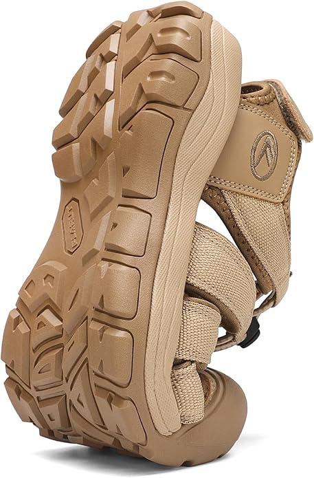 FLARUT Men's Athletic Sandals - Closed Toe Sport Hiking & Outdoor Walking Water Sandals with Anti-Slip Cushioning and Breathable Mesh