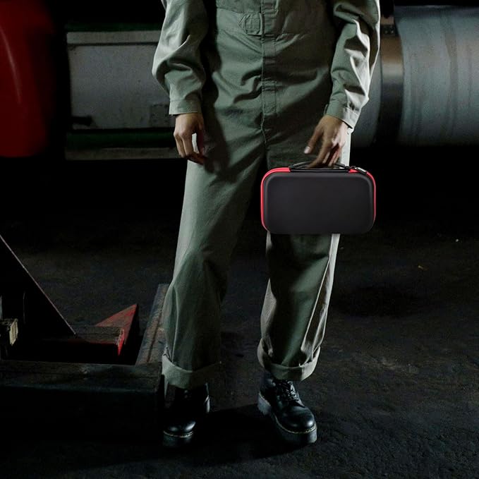 Battery Organizer Storage Holder Case Box for 69+ Batteries AA AAA C Cell 9V 3V Lithium - No Tester Included (Red)