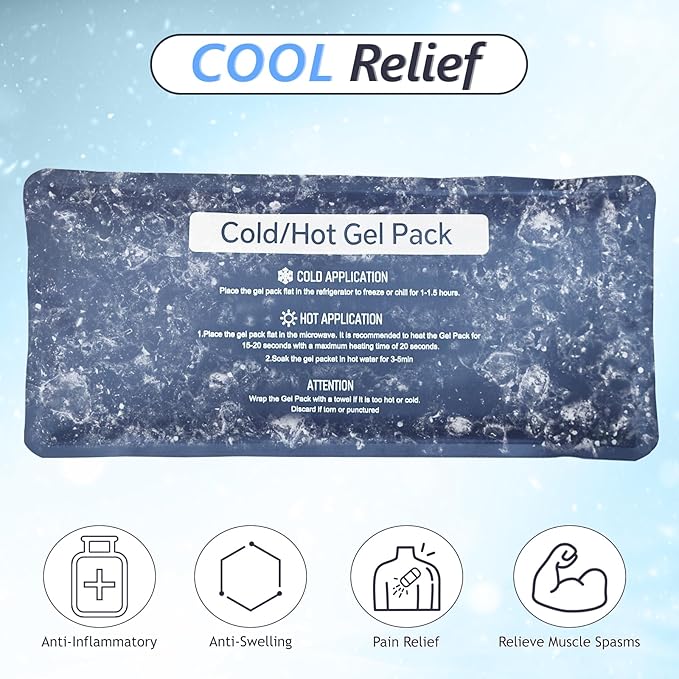 Hot & Cold Gel Packs for Pain Relief 12x16 Inch Ice Packs Reusable Blue Cold Packs for Swelling, Bruises, Injuries, Surgery, Toothache