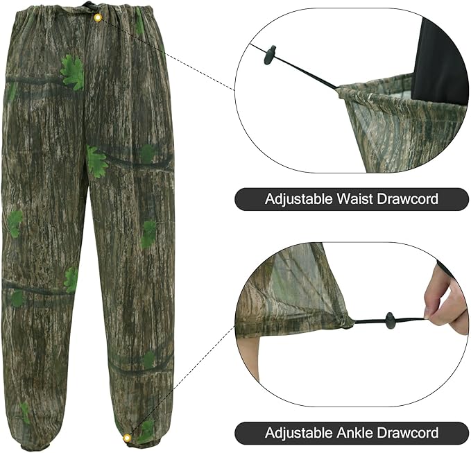 Mosquito Net Suit Camo Hunting Mesh Suit Bug Net Clothing with Hood for Outdoor Protection No-See-Ums Garden Camping