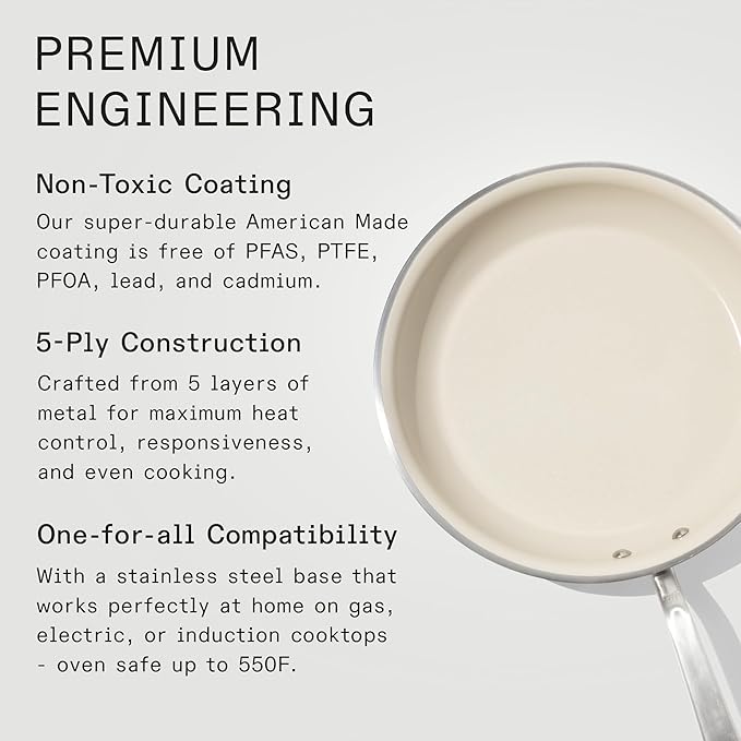 Made In Cookware - 12" Ceramic Non Stick Frying Pan (Stainless Handle) - 5-Ply Stainless Clad with Stay-Cool Handle - Professional Cookware