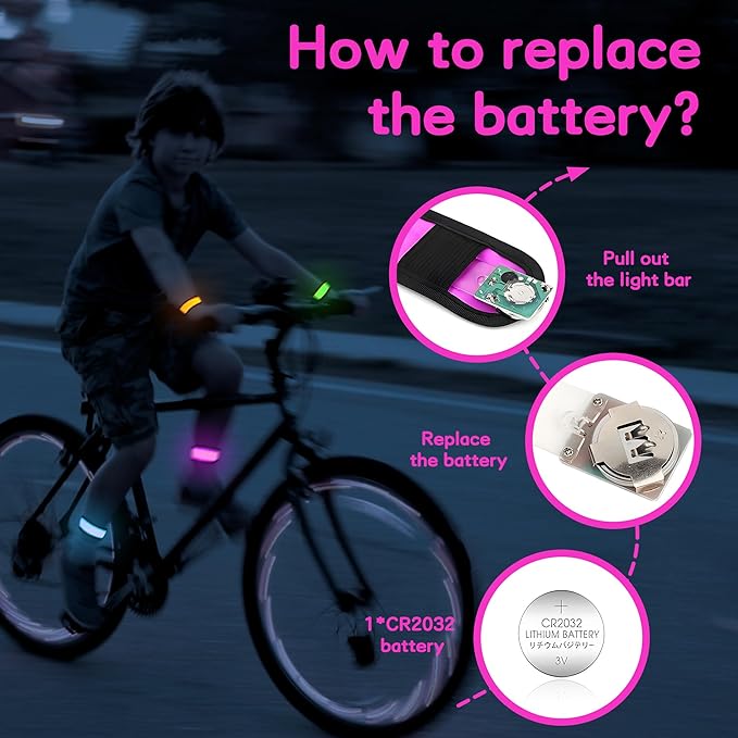 6 PCS LED Reflective Gear, LED Wristbands, LED Light Up Wristbands for Walking, Running, Jogging, Concerts, Sports, Camping, Sporting Events, Party, Rave Accessories