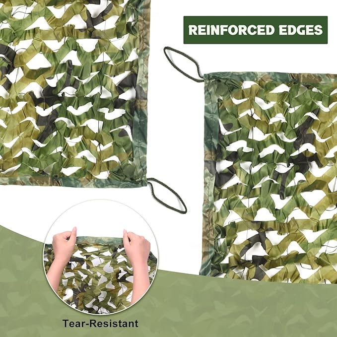 FLYEGO GEN 2 Camo Netting Camouflage Netting Hunting Blind Camo Net Camouflage Nets Military Surplus for Shooting Party Decoration Photograph Car Cover Sunshade