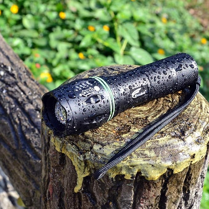 HAUSBELL LED A100 Flashlight Bright, Zoomable Tactical Flashlights Flash Light with High Lumens and Five Modes for Emergency and Outdoor Use Camping Accessories, 4 Pack