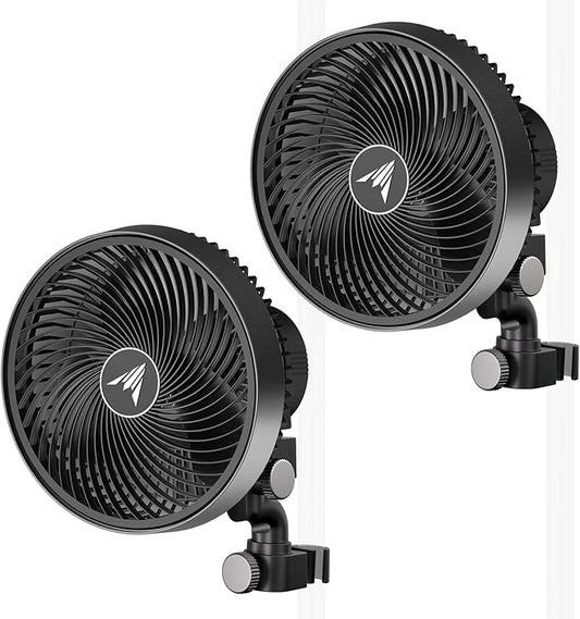 AC Infinity CLOUDRAY S9 2-Pack, Grow Tent Clip Fan 9” with Redesigned Long-Life EC Motor, Custom 10 Dynamic Wind Speeds and 10-Level Oscillation, for Hydroponics Circulation Cooling, 2-Count