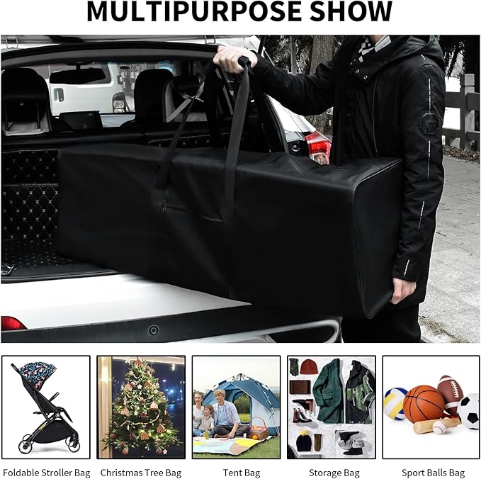 46 Inch Travel Duffle Bag Extra Large Sport Equipment Duffel Bags with 2-way Lockable Zippers