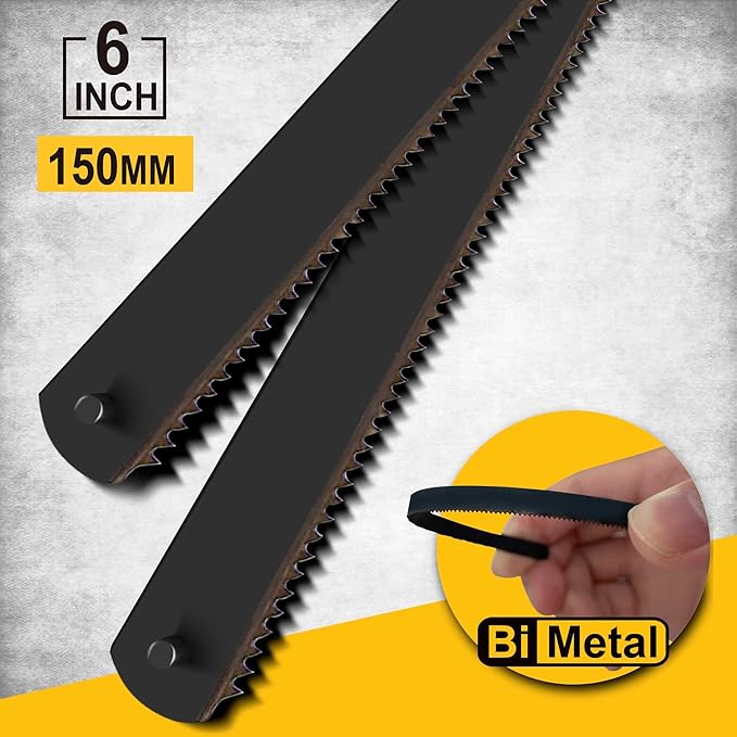 6inch Mini Hacksaw Frame - 150mm Extra Fine Cut Junior Hack Saw with Bi-Metal Blade for Metal and Wood