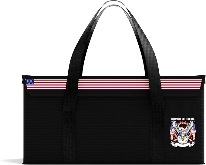 Fireproof Explosionproof Lipo Battery Safe Bag - Large Capacity Ebike Battery Storage Guard Pouch for Charging & Storage - Waterproof Protective Case for Ebike & Lithium Batteries(16.5x6.7x7.9 Inches)