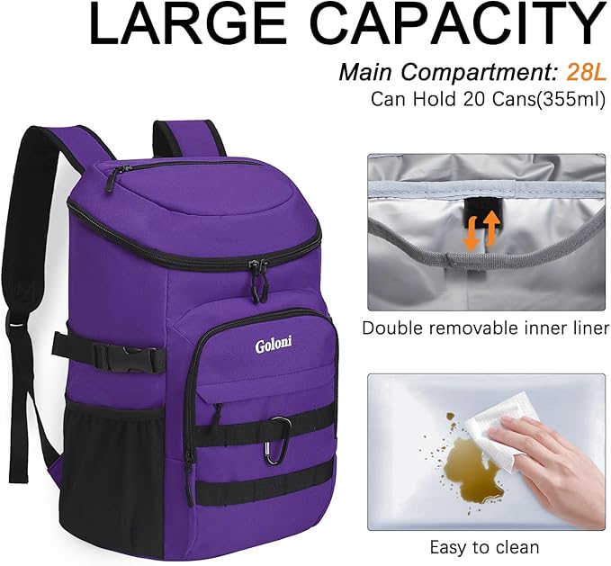 Cooler Backpack Insulated Leak Proof,Small Soft Coolers Bag for Men and Women Camping,Travel,Beach,Hiking,Picnic