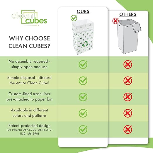 30 Gallon Multi-Liner Disposable Trash Cans (3-Pack) with Fitted Trash Bags - Reusable Garbage and Recycling Bins for Parties, Events, and More (Recycle - 17" Height x 14" Width x 30" Depth)