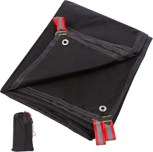 REDCAMP Ultralight Tent Footprint, PU 2000 Waterproof Camping Tent Tarp with Drawstring Carrying Bag for Ground Camping Hiking (118"x116" UL Black)