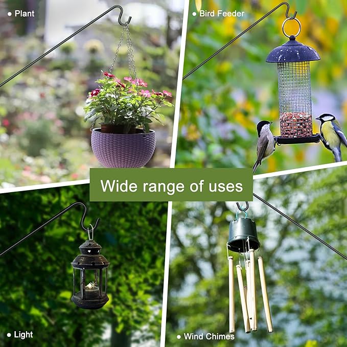 MIXXIDEA Deck Hook Outdoor Hanging Bracketsï¼?3 Inches Wall Mounted Hook Plants & Wind Chimes Risk-Free Lanterns Large Wind Chimes Lanterns
