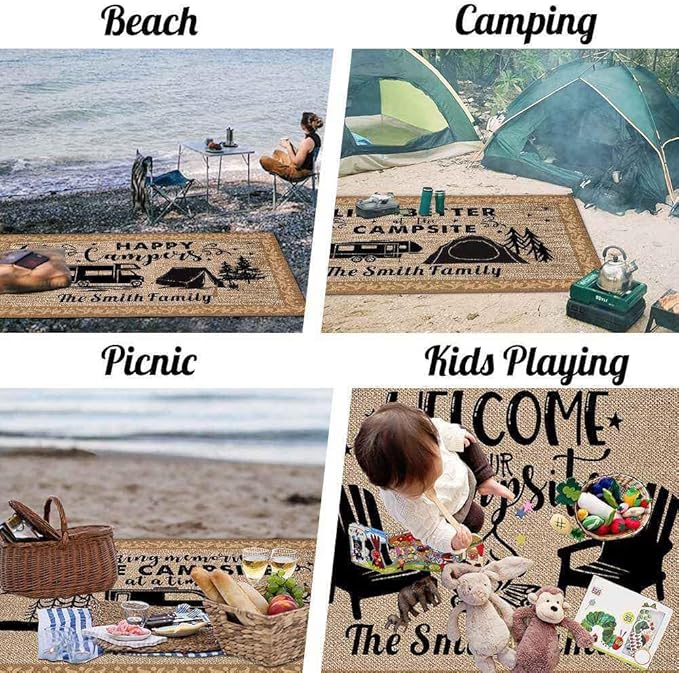 Custom Camping Rug It's Better at The Campsite RV Trailer Decor Camper Floor Mat for Outdoors, Camping, Patio, Backyard, Picnic, Beach, 48 x 72 Inch (20 RV Optional)