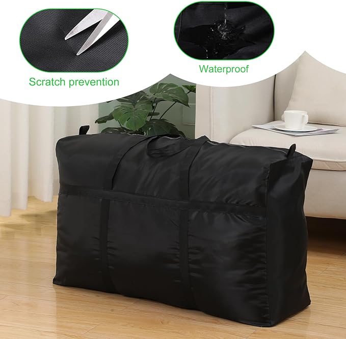 Extra Large 258L/68 Gallon Duffel Bag, Heavy Duty Waterproof Nylon, Foldable Duffle Bag with Additional Pockets for Travel, Storage, Moving, Space Saving, Christmas Tree