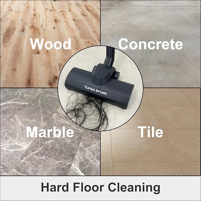 Turbo Floor Brush Vacuum Attachment, Compatible with 1 1/4" and 2 1/2" Shop Vac Wet Dry Vacuum Cleaners, Pet Hair Removal for Carpets and Hardwood Floors