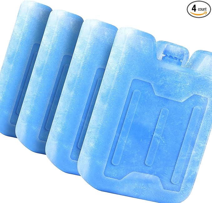 4/8 Pack Ice Packs for Lunch Boxes & Coolers, Slim Reusable Lunchbox Cooler for Women, Quick Freeze Space Saving Freezer Icepack, Long-Lasting Picnic Accessories Small Cold Pack, Travel Essentials