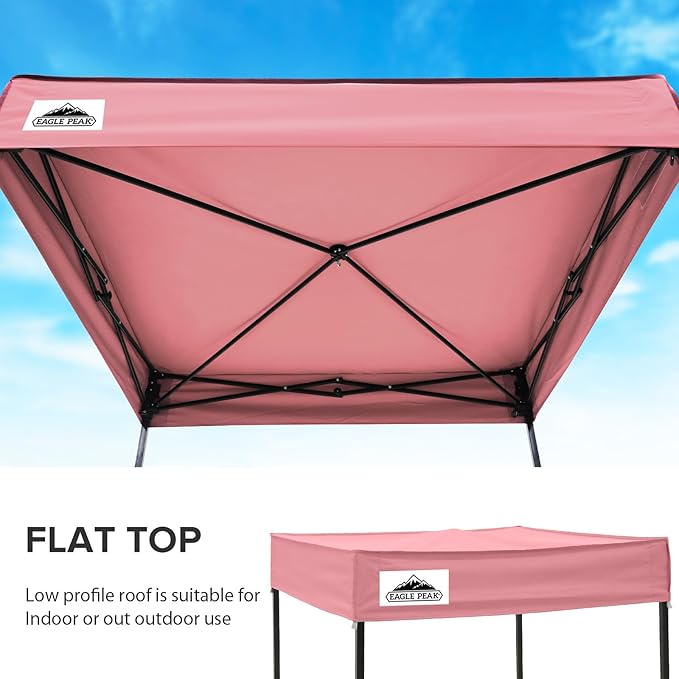 EAGLE PEAK Flex Compact 5x5 Pop-up Canopy Changing Room, Portable Privacy Dressing Room for Indoor Fashion Photoshoots, Camping, or Pool, Pink