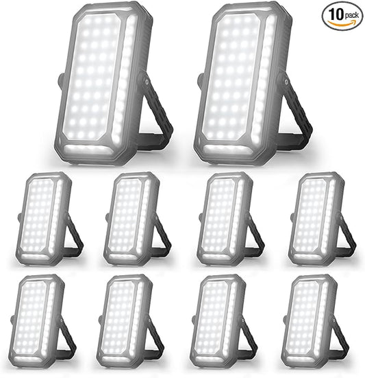 LED Camping Lantern Rechargeable, 10000mAh Portable Camping Lights up to 120+ Hours, 12 Light Modes, Dimmable, LCD Digital Display, Waterproof, Camping Essentials for Power Outages, 10 Packs