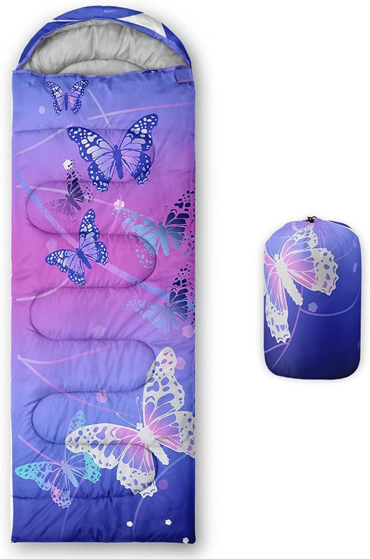 QOOMO Camping Sleeping Bags,3 Season Warm & Cool Weather,Lightweight,Waterproof Sleeping Bags for Adults & Kids,Traveling,and Outdoors,Camping Gear Equipment