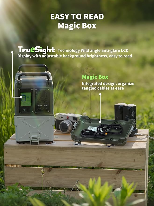 EHOM Portable Power Station, EP600-2 512Wh LiFePO4 EVE Battery Solar Generator Home Backup 120V AC/5521/USB/Car/Wireless, 600W (Peak 1200W) Power Supply as Emergency Generator for Home Outdoor Camping