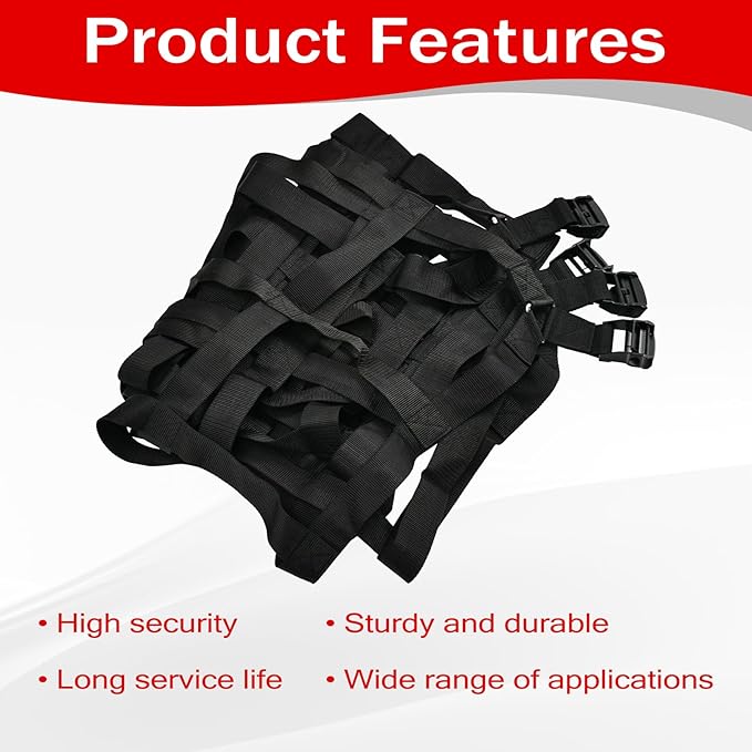 Heavy Duty 66" x 50" Truck Bed Cargo Net with Adjustable Cam Buckles & S-Hooks,5.5' x 4.17' Cargo Net with 1100LBS Capacity for Pickup Truck Bed Trailer SUV Jeeps