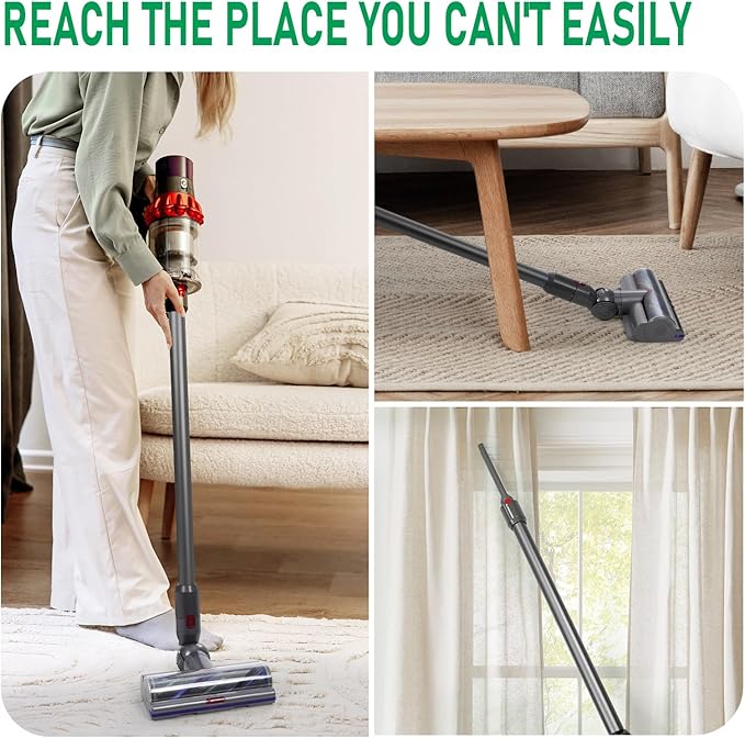 Replacement Extension Wand Tube Quick Release Compatible with Dyson V15 V11 V10 V8 V7 Vacuum Accessories Parts, 28.7in Extension Cleaner Attachment for Home Office Black