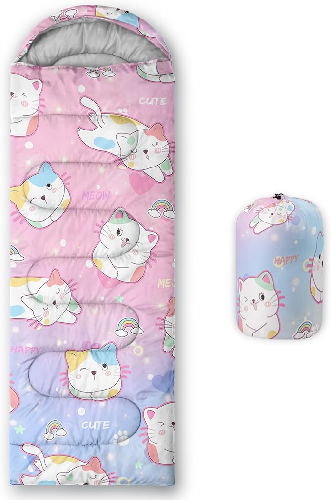 QOOMO Camping Sleeping Bags,3 Season Warm & Cool Weather,Lightweight,Waterproof Sleeping Bags for Adults & Kids,Traveling,and Outdoors,Camping Gear Equipment