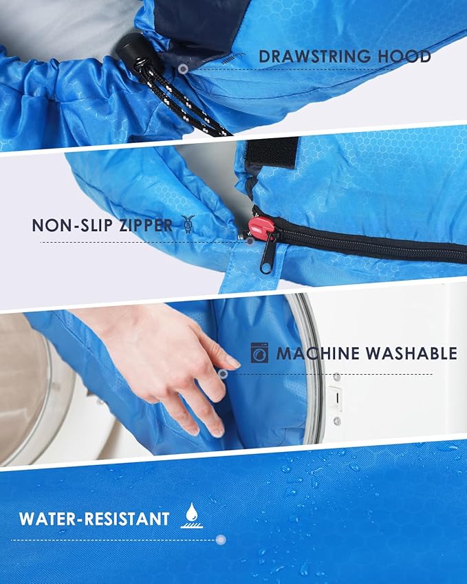 Sleeping Bags for Adults Backpacking Lightweight Waterproof- Cold Weather Sleeping Bag for Girls Boys Mens for Warm Camping Hiking Outdoor Travel Hunting with Compression Bags
