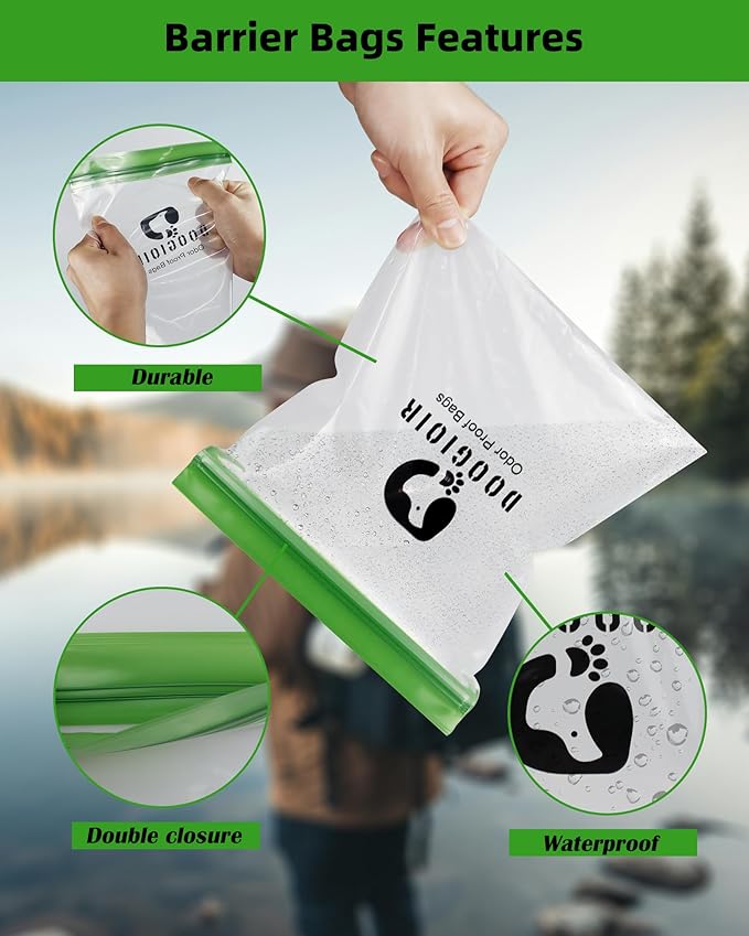 Odor Proof Storage Bags - 12ｘ20 Inch Double Seal Odor Barrier Storage Bags for Backpacking, Camping and Household, Lock in Odors Keep Contents Fresh and Waterproof, Reusable Odor Proof Bags (2 Pack)