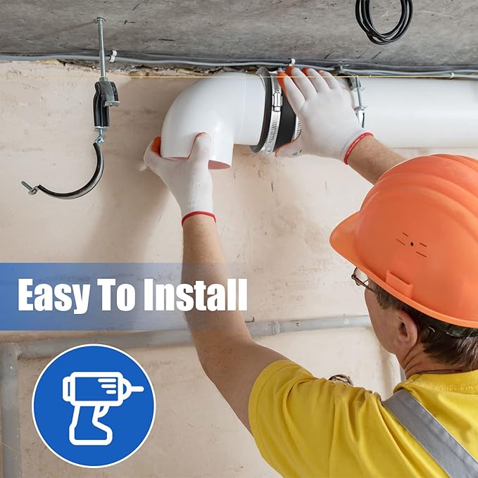 Minatee Dust Control Flex Cuffs with Stainless Steel Hose Clamps, Flexible PVC Coupling for Plastic and Copper Plumbing Connections, Connector Ports Dust Collection Fittings(4 Inch, 3 Pcs)