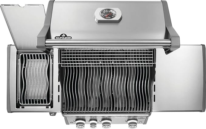 Napoleon Rogue PRO 425 Natural Gas Grill with Infrared Side Burner, Stainless Steel, Durable 4-Burner Gas BBQ