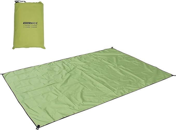WoneNice 118 x 118 inches Waterproof Camping Tarp Footprint Ground Sheet - Lightweight, Durable UV & Rain Protection for Tents, Beach, Picnics, Car or Camping and Adventure, Army Green