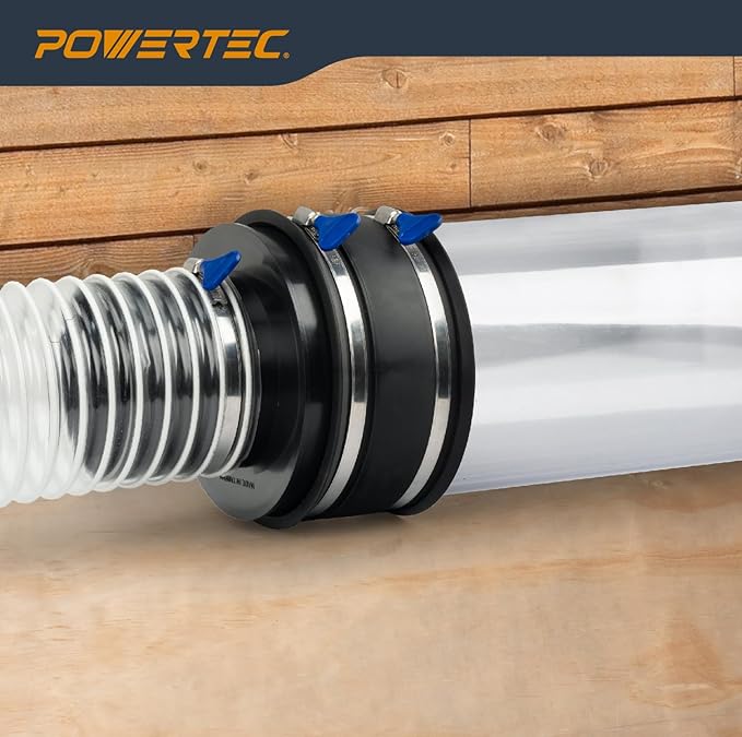 POWERTEC Clear PVC Pipe 6" x 36" Long, 4PK Rigid Plastic Tubing, Round Tube Compatible w/Dust Collection Fittings - Hose for Woodworking Tool, Dust Collection System or Cat Tree (70274-P4)