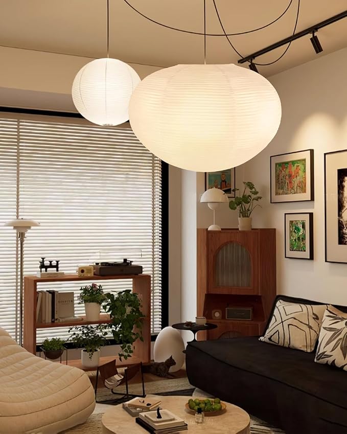 White Rice Paper Lanterns, 20.87" Large Hanging Paper Lantern Lamp, Chinese/Japanese Paper Lantern Pendant Light for Home Decor Ceiling Lampshade(1 Pack)