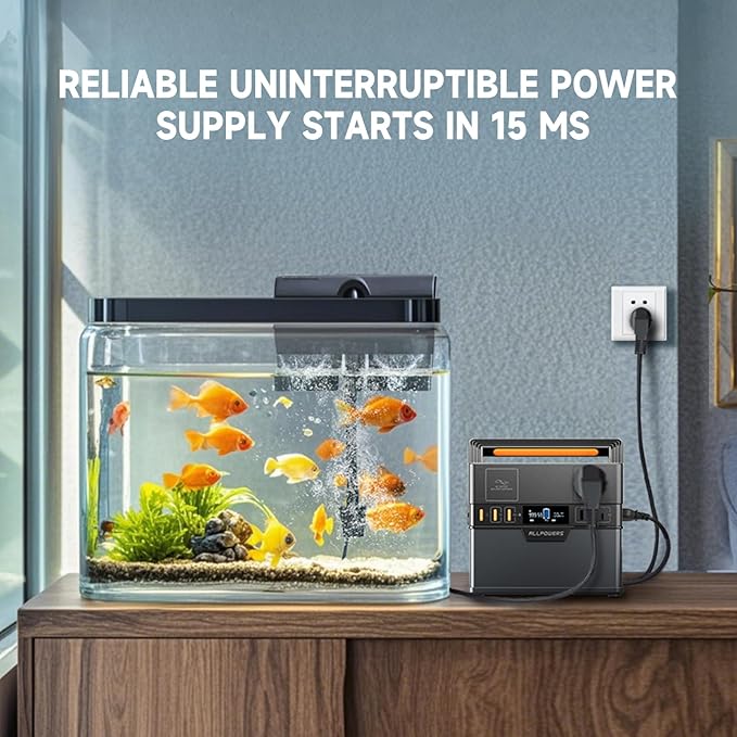 ALLPOWERS 300W Portable Power Station with SP027 100W Foldable Solar Panel, 288Wh/78000mAh Solar Generator (Peak 600w) Solar Powered Battery, 6 Outputs, for Outdoor Camping, RVs, Home Use