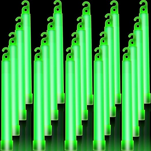Sotiff 48 Pcs Bright 6 Inch Large Glow Sticks Bulk Emergency Glow in The Dark Sticks with 12 Hour Duration for Camping Hiking Outdoor Parties Activities Survival Storms Blackouts (Green)