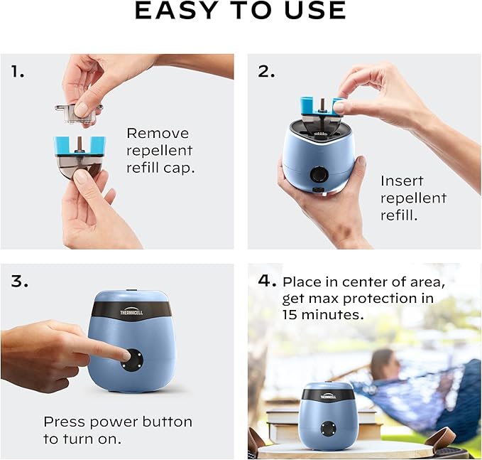 Thermacell E-Series Rechargeable Mosquito Repeller with 20’ Mosquito Protection Zone; Bug Spray Alternative; Scent Free