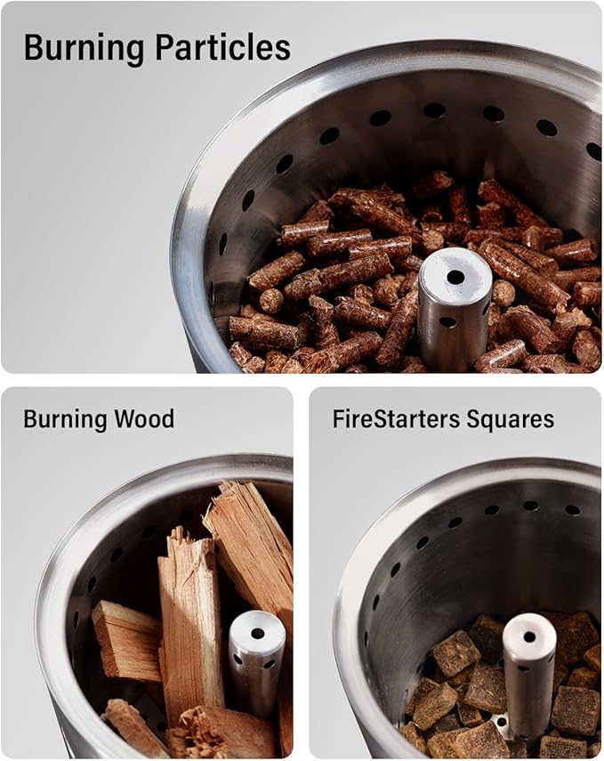 YEFU Tabletop Fire Pit 9.7 x 7.1 in, Low Smoke Camping Stove for Outdoor & Patio, Fueled by Pellets or Wood, Safe Burning Table Top Firepit, with Travel Bag & 2 Mini Sticks & Fireproof Mat, Green